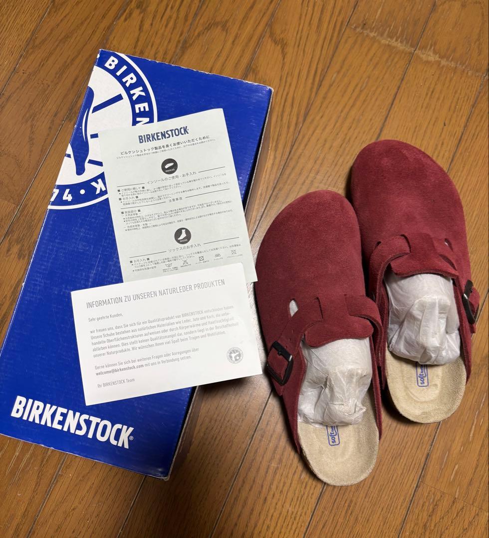ビルケンシュトック ボストン 38 24.5cm レッド
