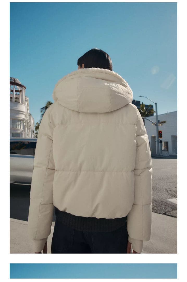 【新品未使用】ZARA フェイクシープスキンフード付き撥水ウィンドブレーカー