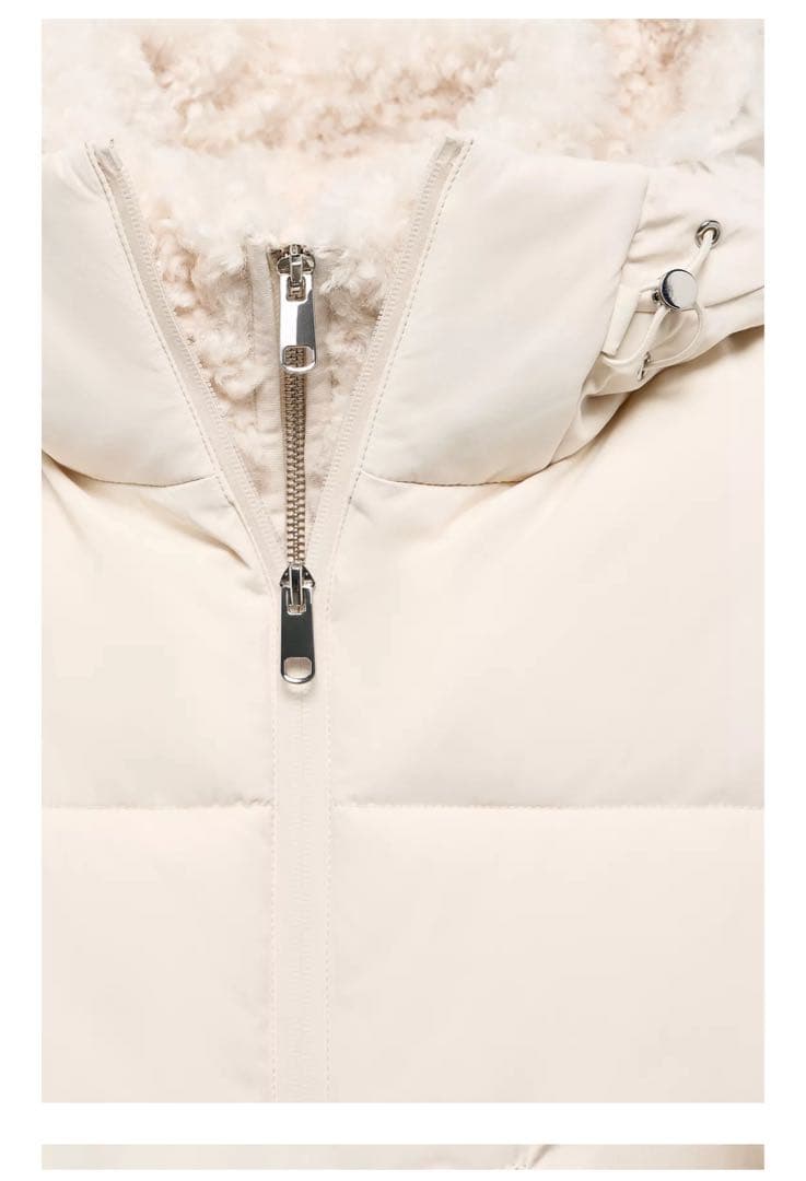 【新品未使用】ZARA フェイクシープスキンフード付き撥水ウィンドブレーカー