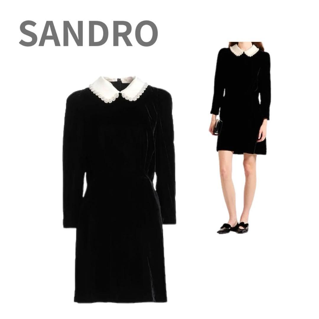 新品タグ付き⭐︎SANDRO ベルベットミニワンピース