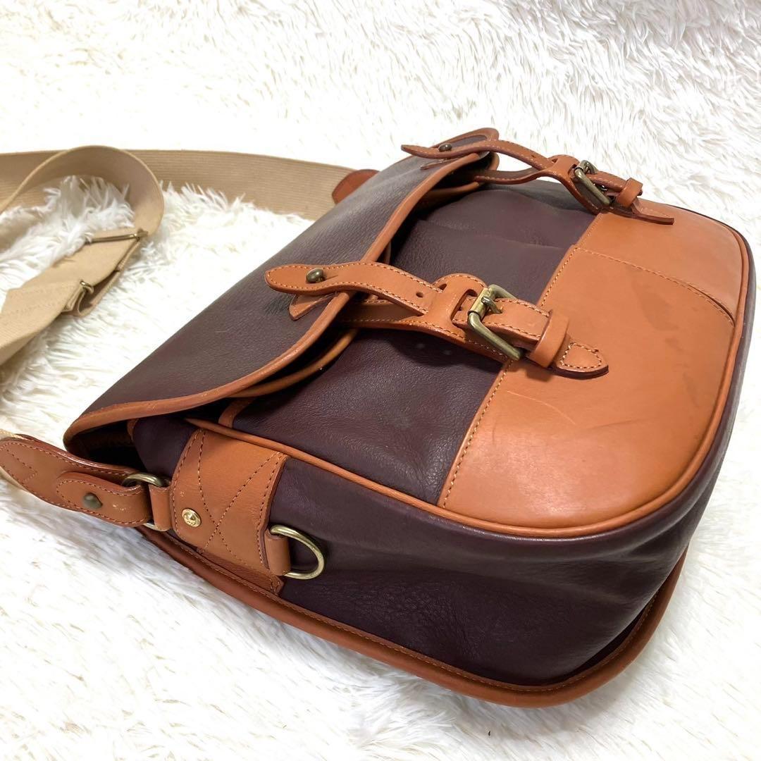 【美品・希少】ソメスサドル　ショルダーバッグ　レザー　ヌメ革　メッセンジャー