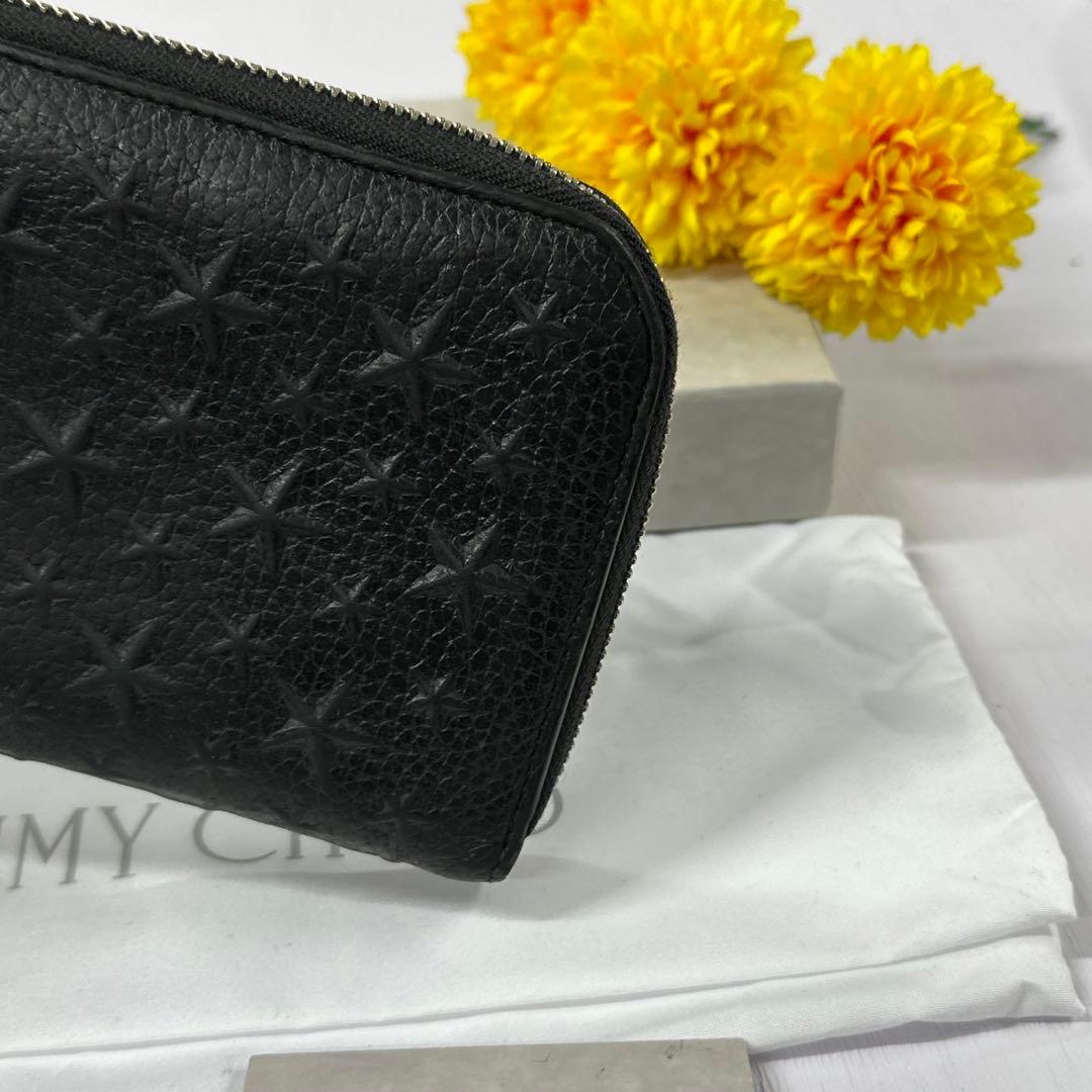 新品同様‼️ ジミーチュウ　財布　長財布　スター　エンボス　ラウンドファスナー