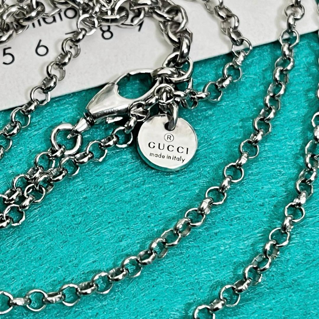 美品　GUCCI 2.2ミリ クロームチェーンネックレス シルバー925