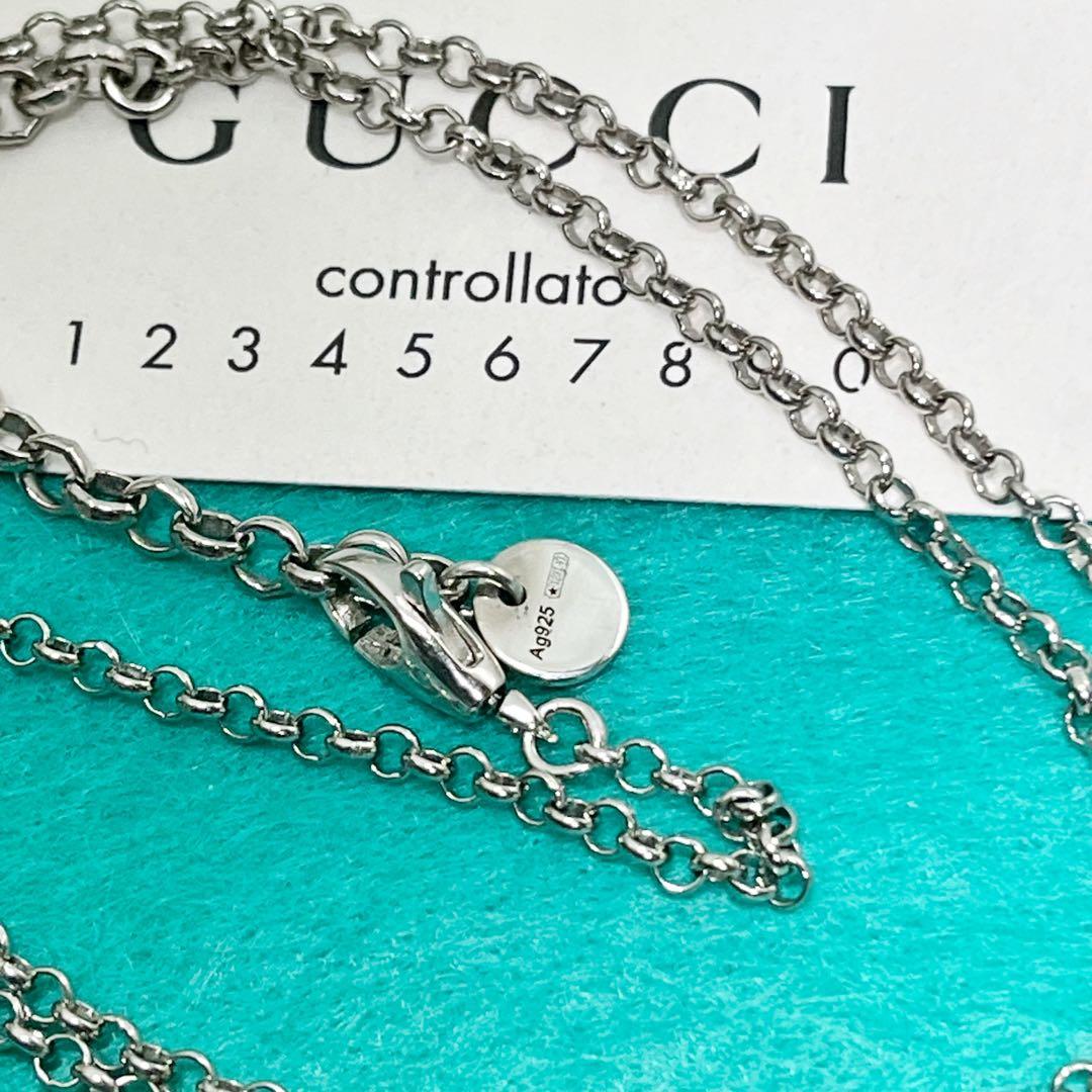 美品　GUCCI 2.2ミリ クロームチェーンネックレス シルバー925