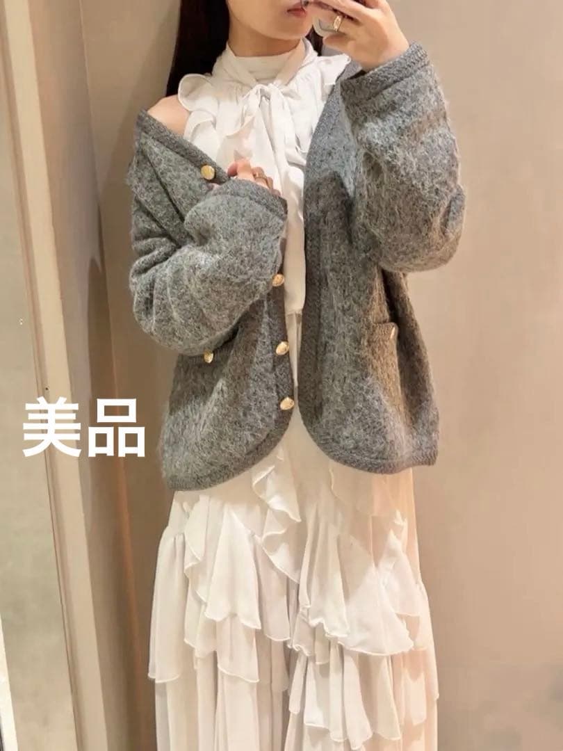 美品♡ ファーライクミドルニットジャケット