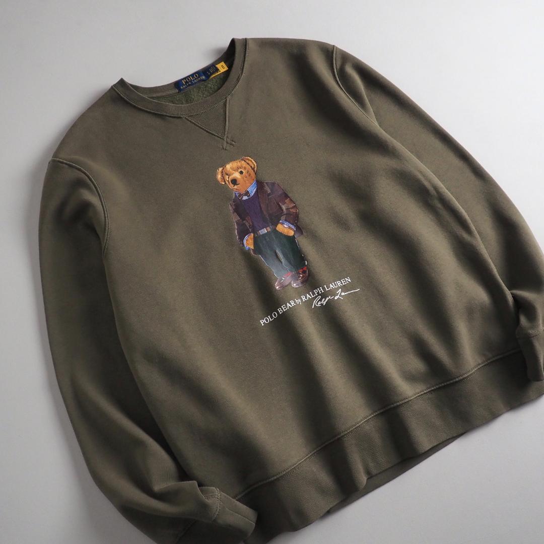 ラルフローレン　スウェット　トレーナー　カーキ　ポロベア　美品