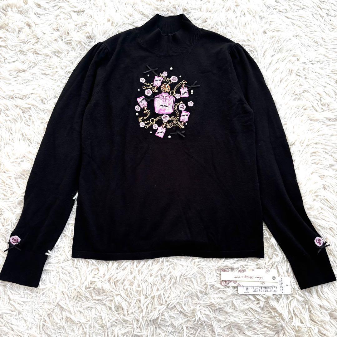 未使用タグ付 Super Beauty 香水瓶 刺繍 セーター 42