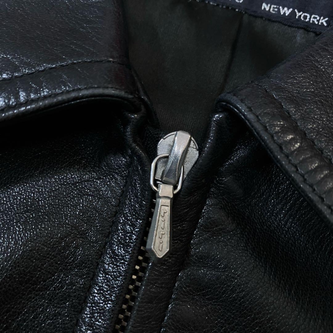 希少 agnes b. フランス レザー ライダース ジャケット アニエスベー