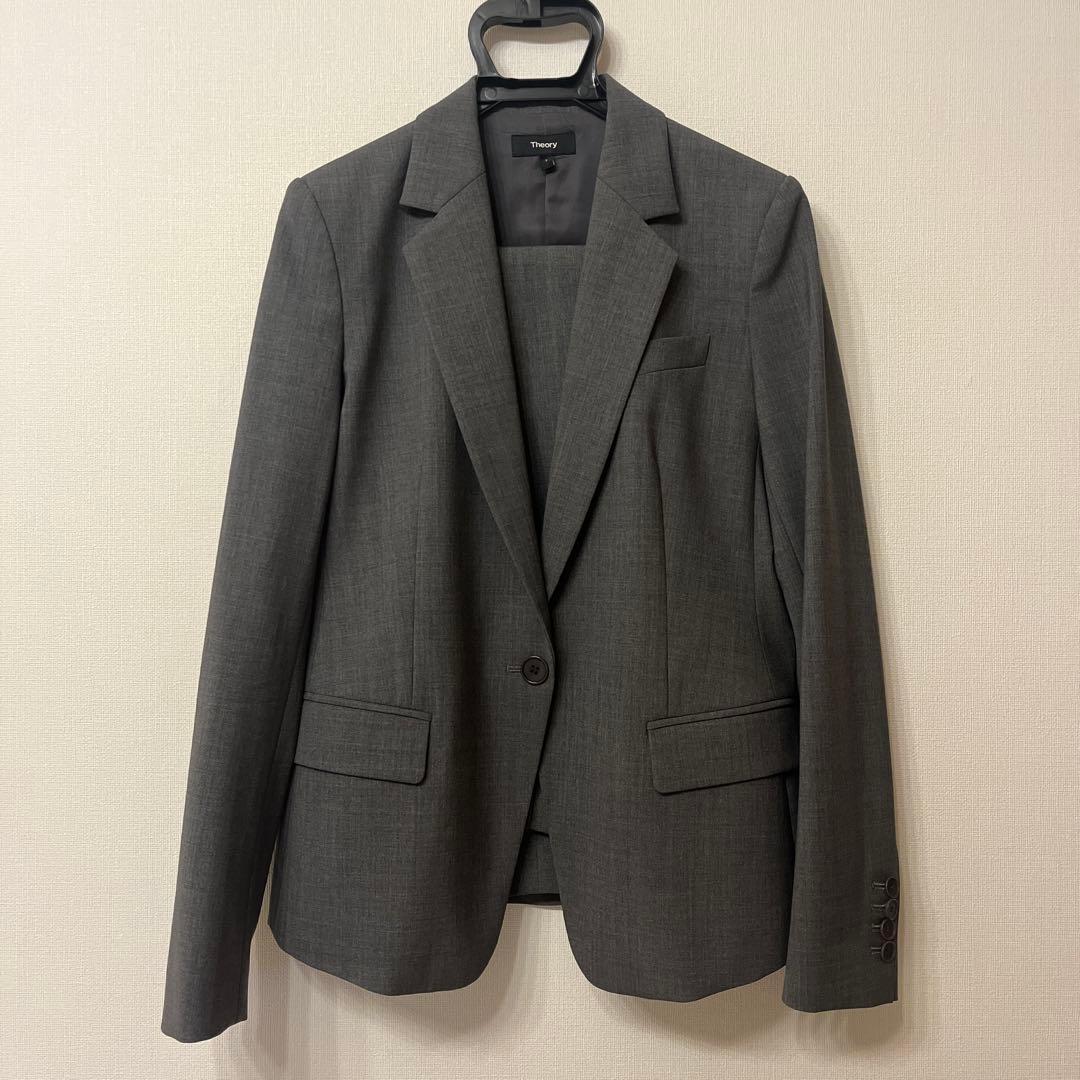 【美品】セオリー　レディース　スーツ　セットアップ　グレー　M