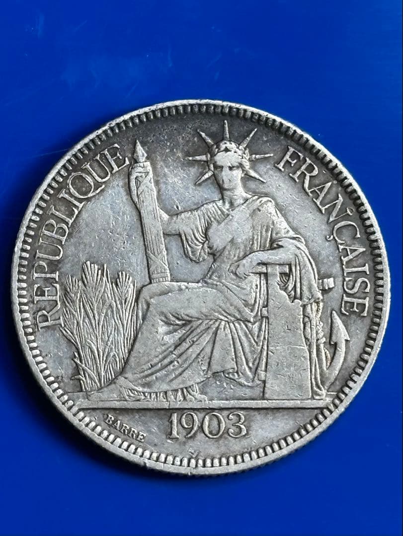 s*p様 1903年 フランス ピアストル 銀貨 インドシナ銀貨