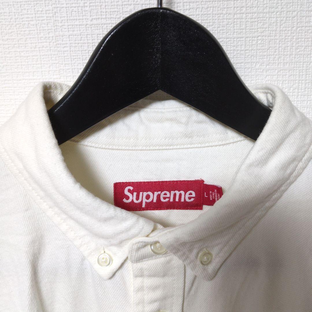 Supreme ホワイト ボタンダウンシャツ　サイズL