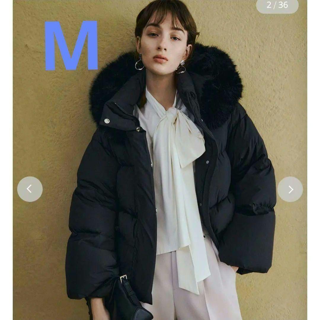 新品未使用 フードファーショートダウンコート　黒　FRAY I.D