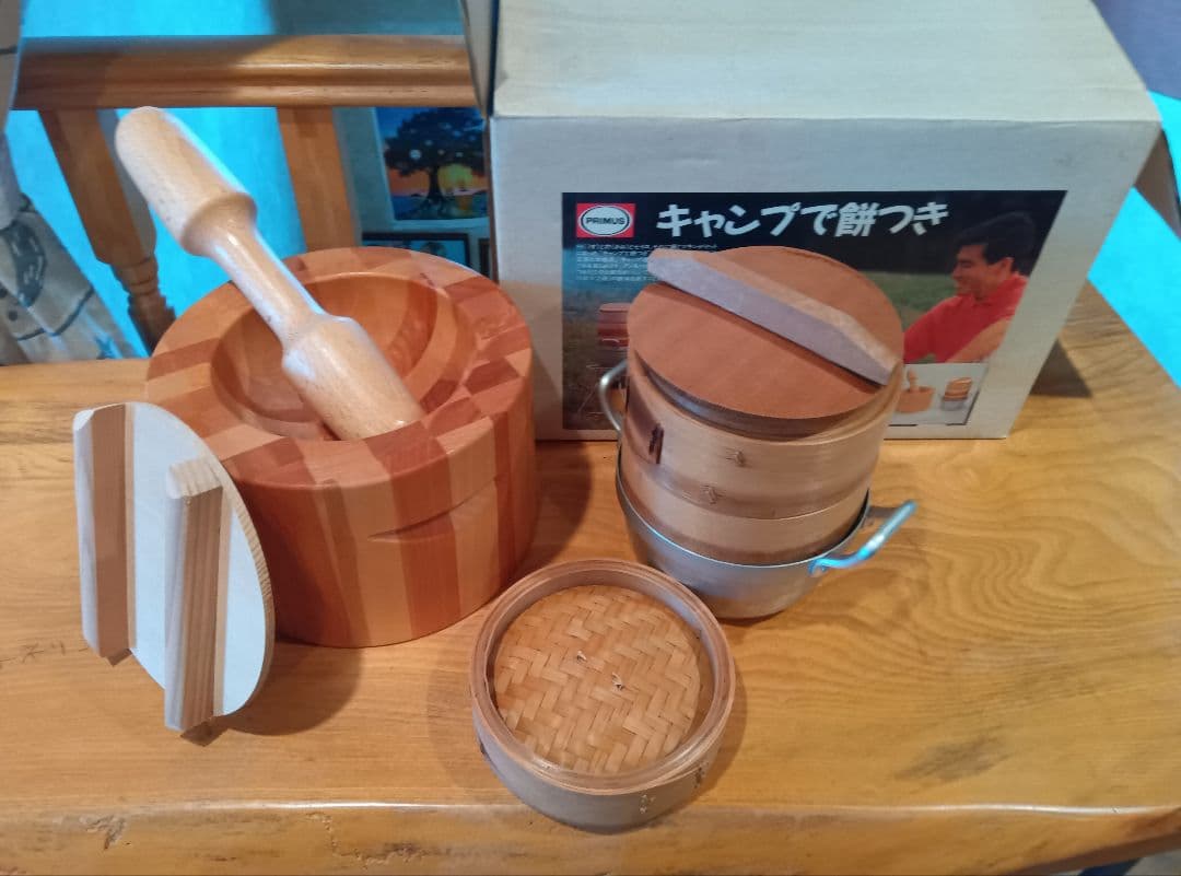 イワタニ　キャンプで餅つき　木製餅つきセット