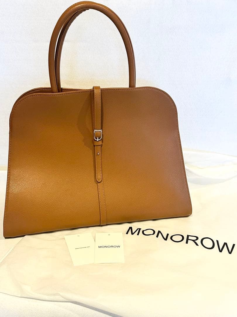 《値下げ》【新品未使用】MONOROWBLANCLARGEモノロウバッグキャメル