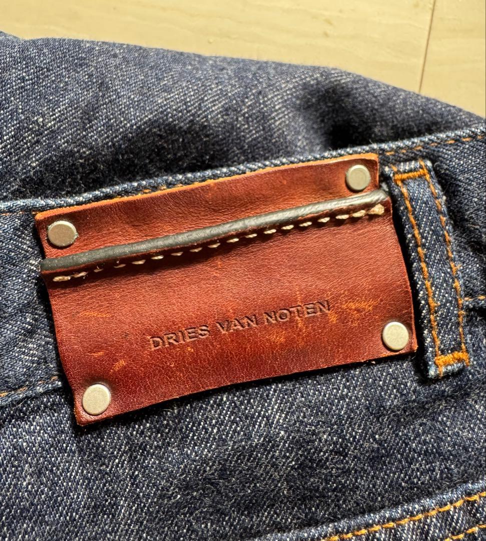 DRIES VAN NOTEN ダークデニム ワイドレッグパンツ