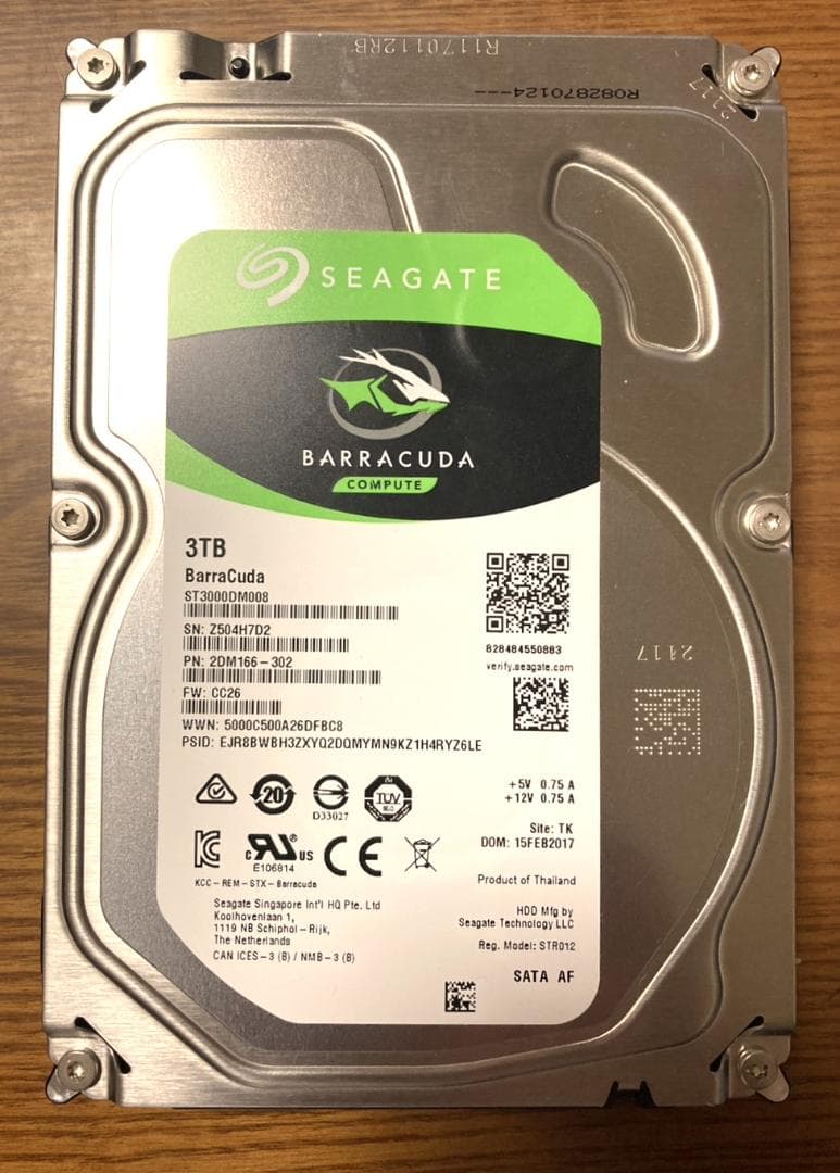 Seagate シーゲート ST3000DM008（3.5 HDD 3TB）