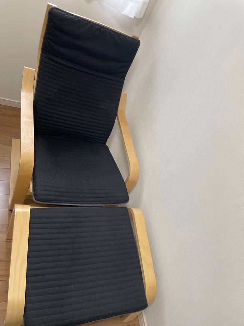 IKEA✨ポエング+オットマン　セット（配送物２口）送料込み