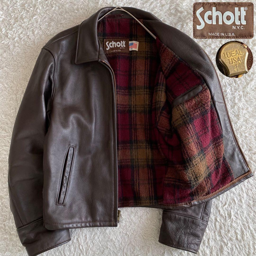 80s/38 SCHOTT 681 シングルライダース ブランケットライニング