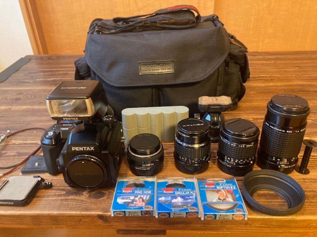 【付属品多数】PENTAX645N /レンズ4本/ストロボ/その他