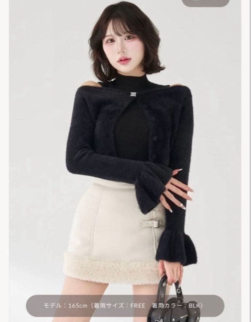 Darich アンサンブルシャギーニットトップス BLK トップス