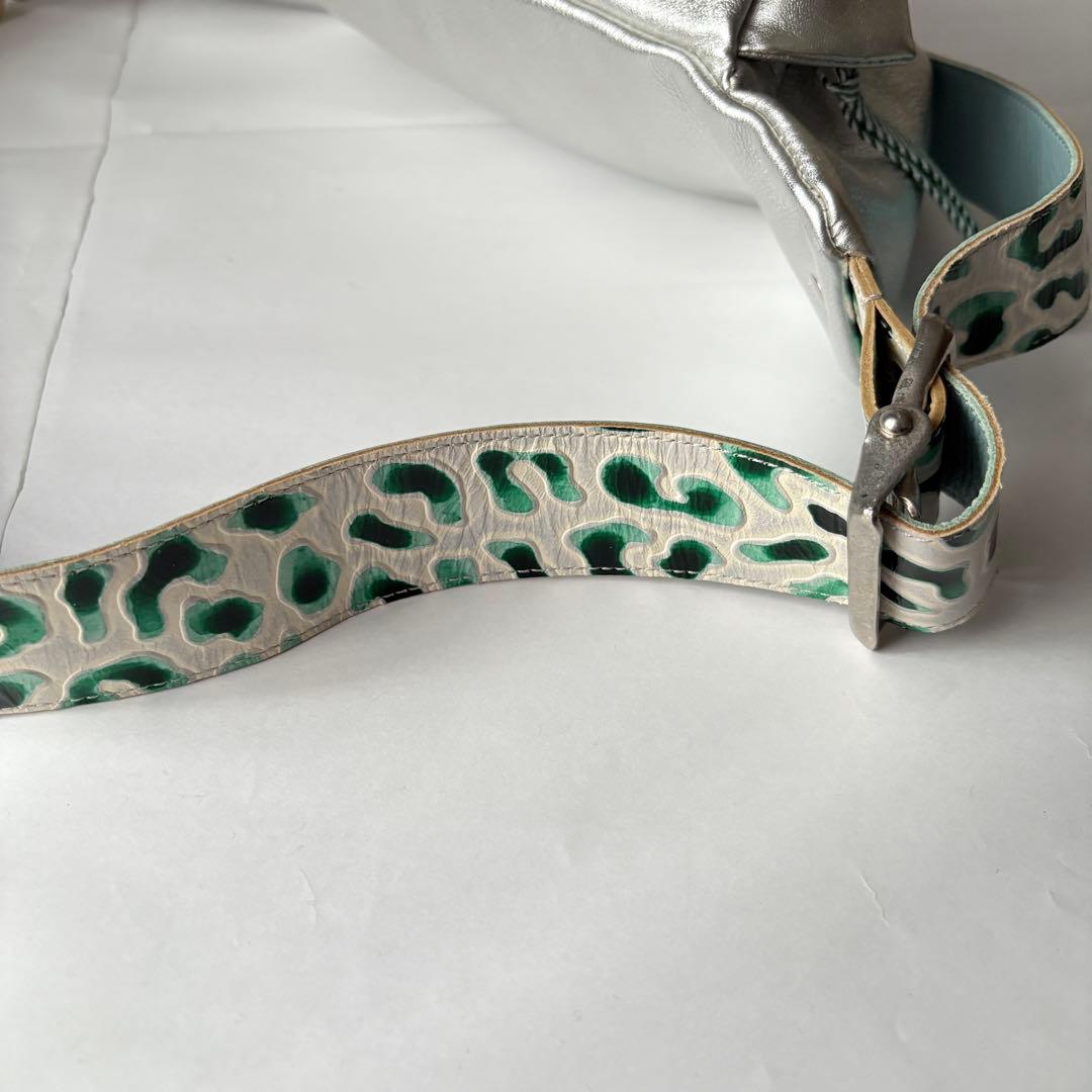 JUCO.ジュコ 日本製 レザー ウエストバッグ シルバー 本革 ハンドメイド