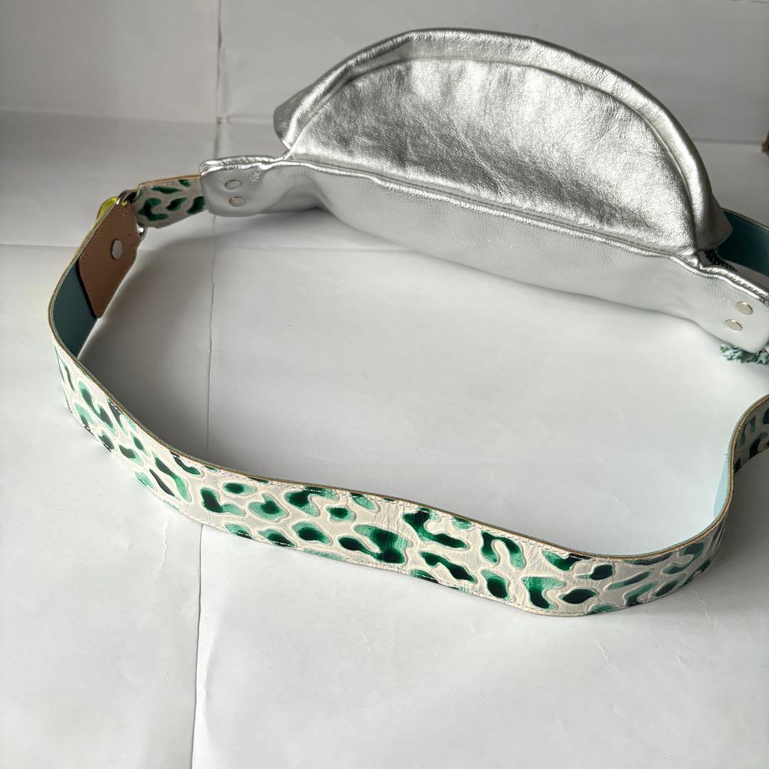 JUCO.ジュコ 日本製 レザー ウエストバッグ シルバー 本革 ハンドメイド