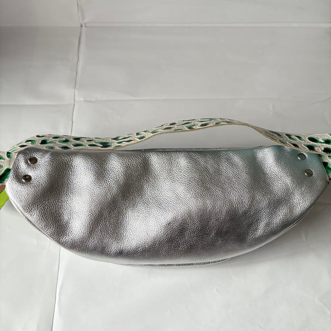 JUCO.ジュコ 日本製 レザー ウエストバッグ シルバー 本革 ハンドメイド