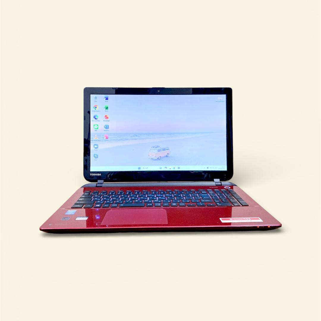 オフィス2021✨赤が可愛い東芝ノートパソコン i3 SSD256 メモリ8