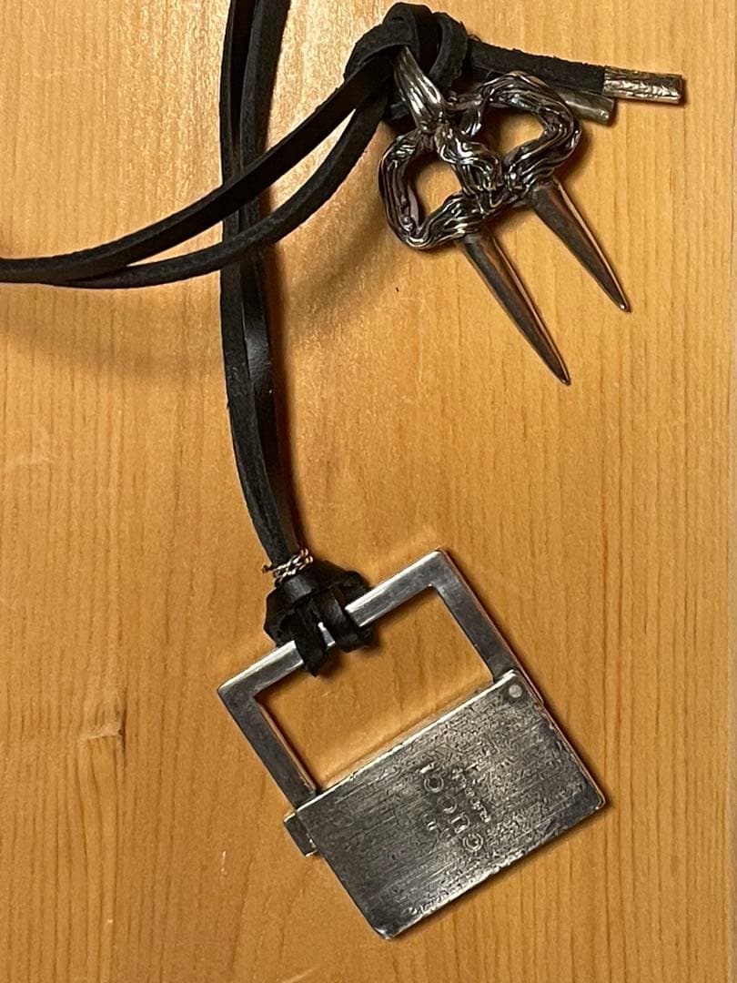 グッチ　ヴィンテージ　パドロック　アクセサリー アート　銀　シルバーオーナメント