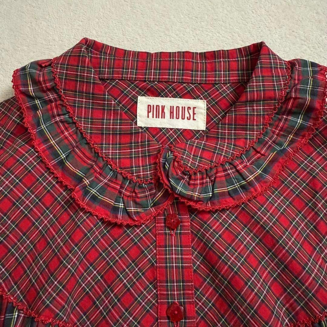 【極美品】PINK HOUSE ワンピース レッド タータンチェック 近年モデル