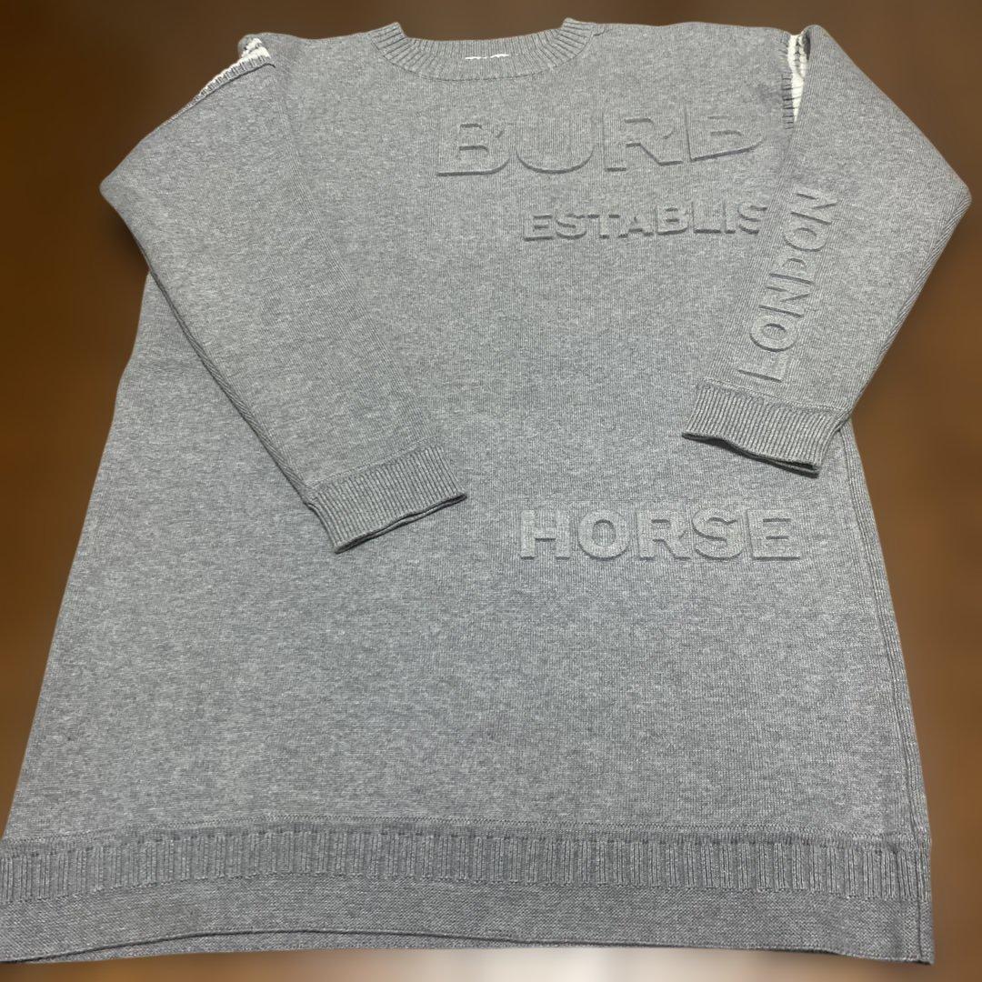 BURBERRY グレー 長袖ワンピース 12Y美品