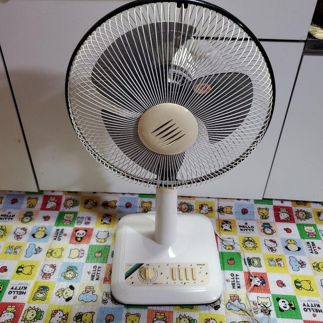 ナショナル　30センチお座敷扇　レトロ扇風機　動作品本箱　美品　レア物1986