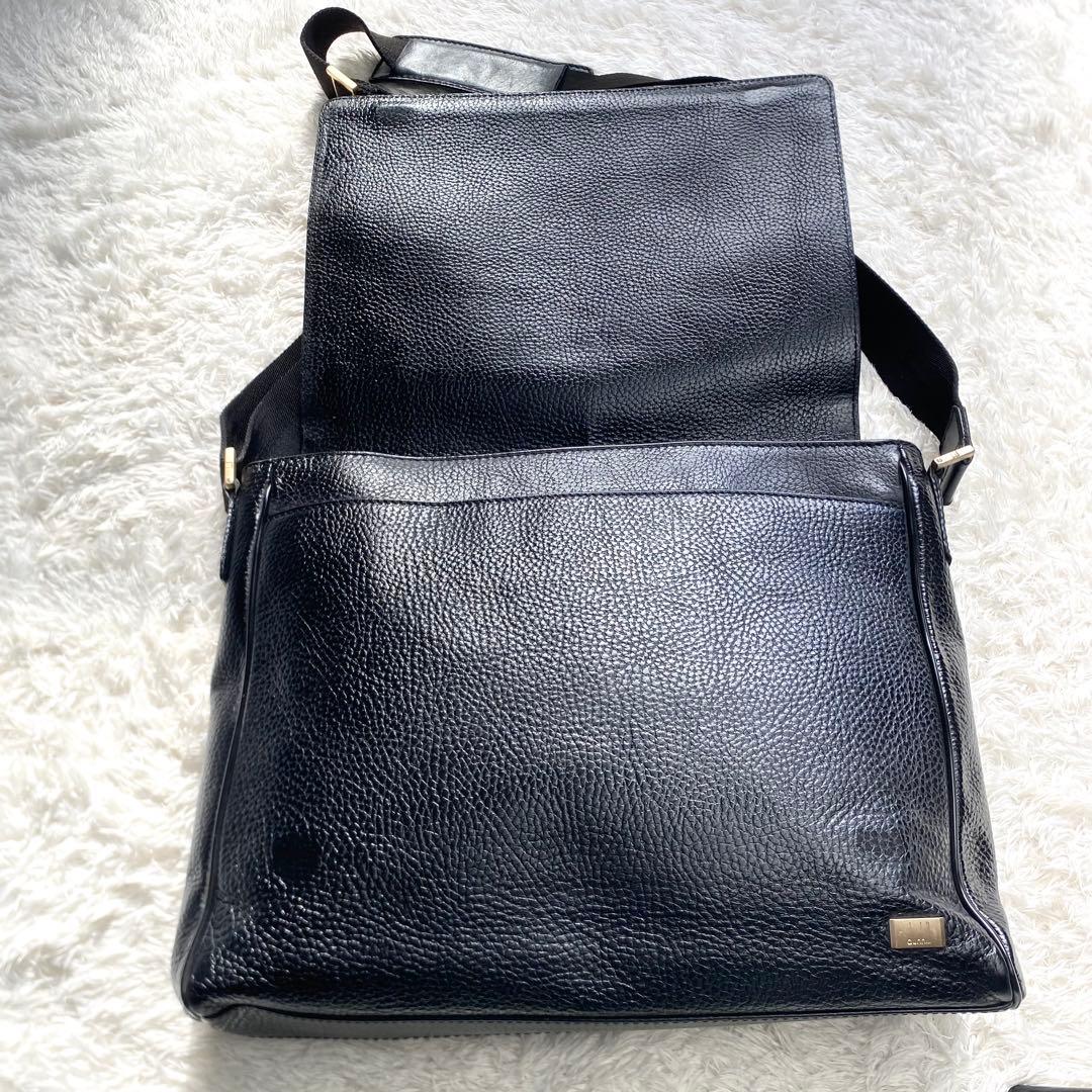 ダンヒル　メッセンジャーバッグ　オールレザーシボ革　クロスボディ　ビジネス