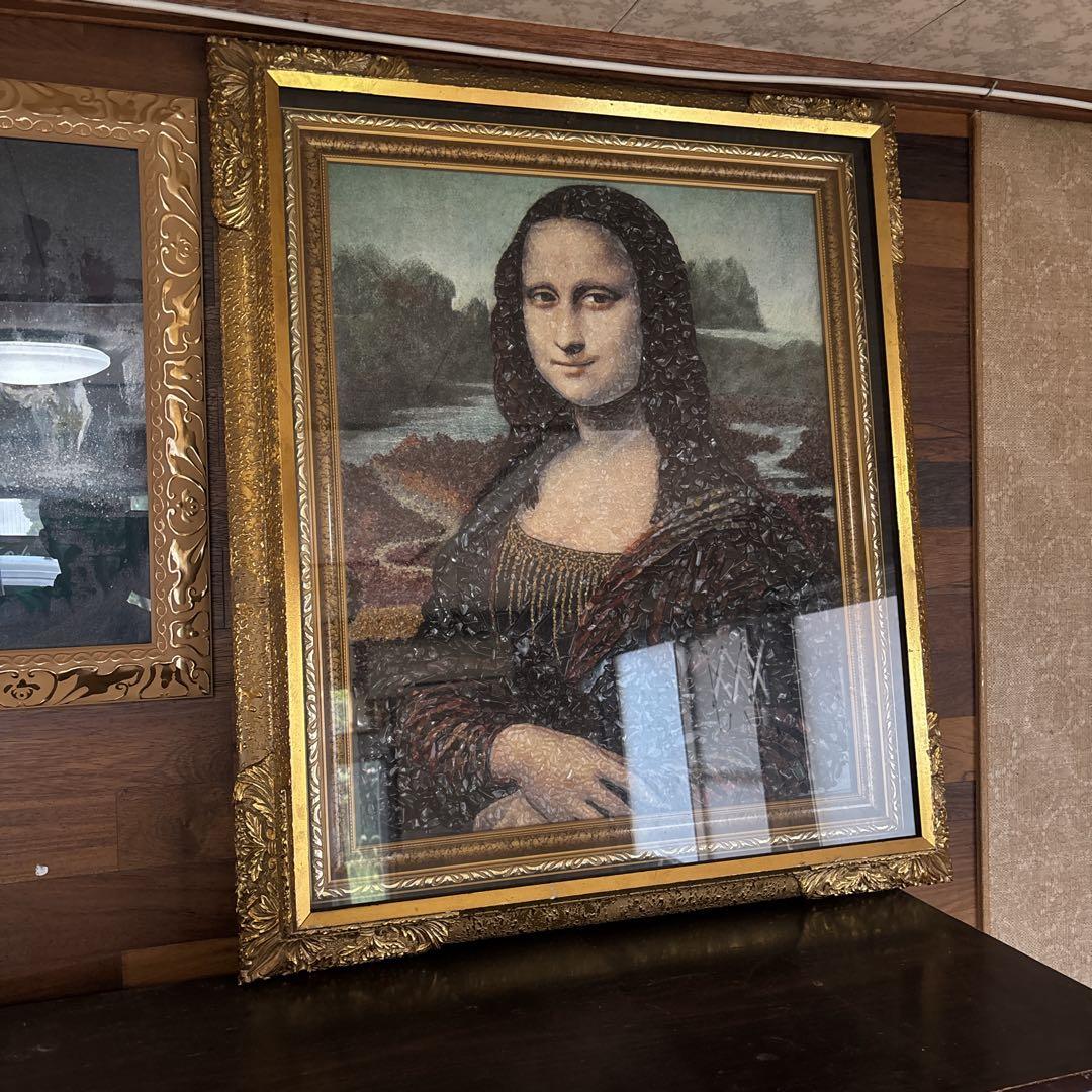 モナリザ 宝石画 絵画 金色フレーム　ストーン　希少　アンティーク
