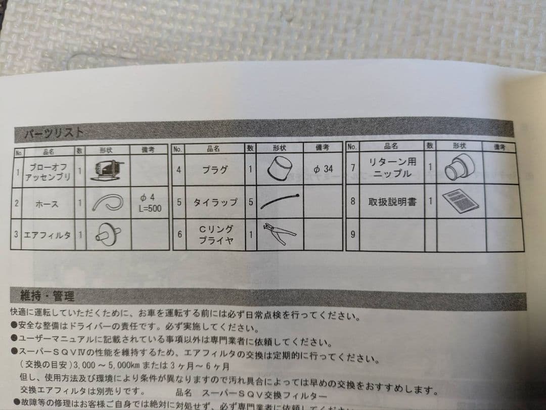 HKSスーパーSQV ブローオフバルブ セット