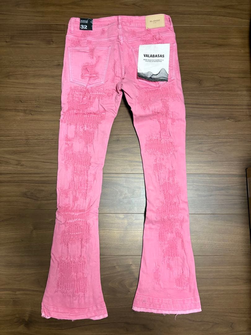 【新品】 VALABASAS フレアデニム ピンク サイズ32