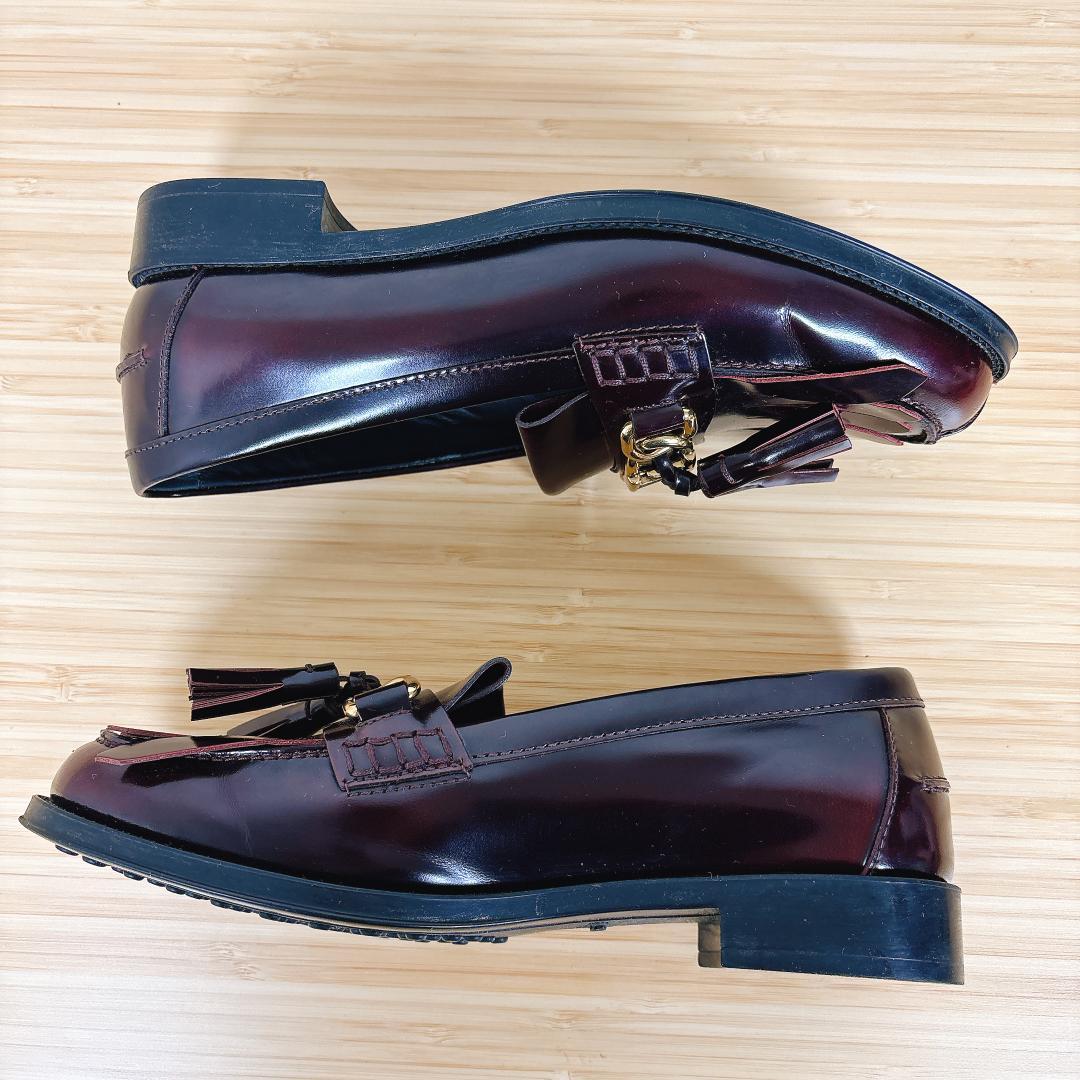 【極美品】TOD'S トッズ タッセルローファー 金具 フリンジ 22.5cm
