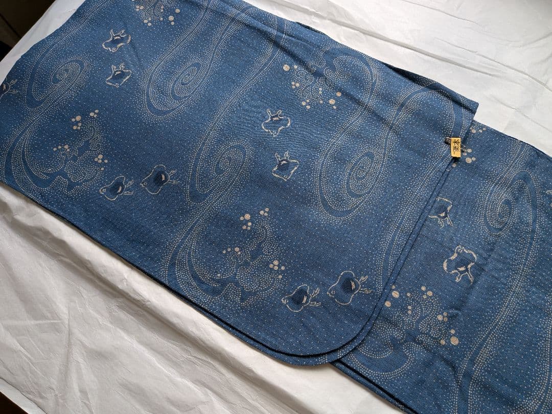 【竺仙】　奥州小紋　千鳥　浴衣