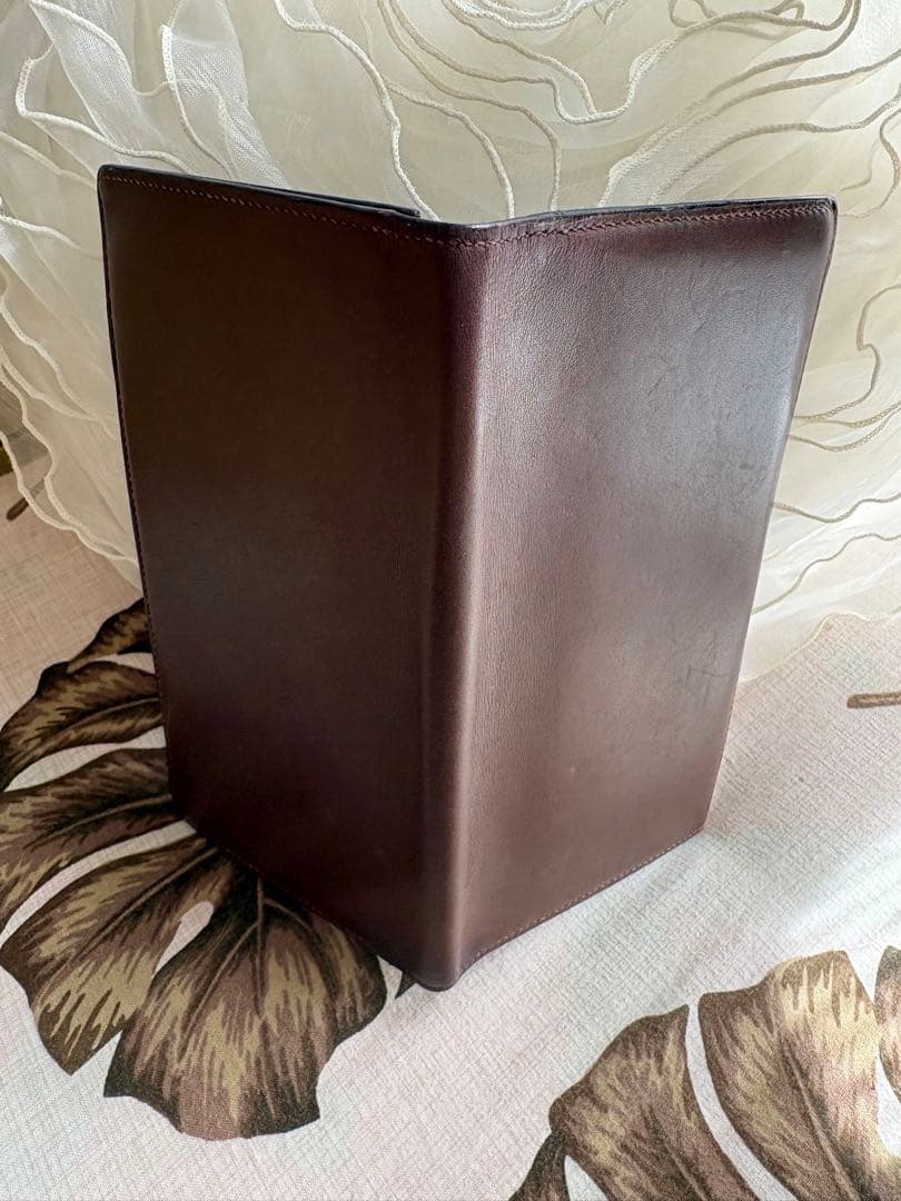 エルメス　レザー製ダークブラウン札長財布