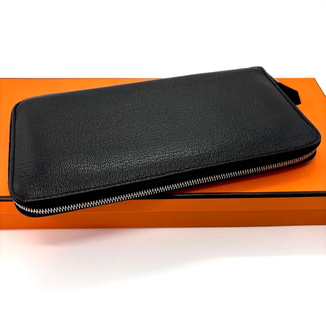HERMES エルメス アザップロング 黒 オールレザー ブラック　長財布
