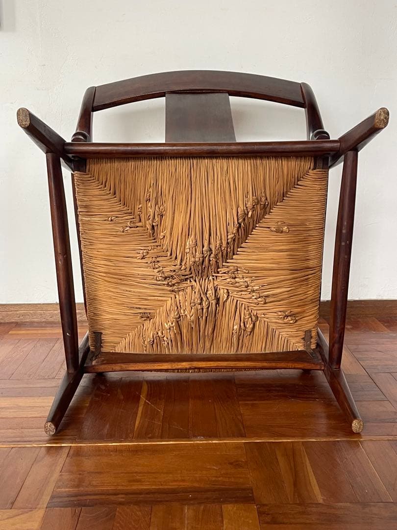 松本民芸 家具 77型 曲肘 ラッシ アーム チェア 2