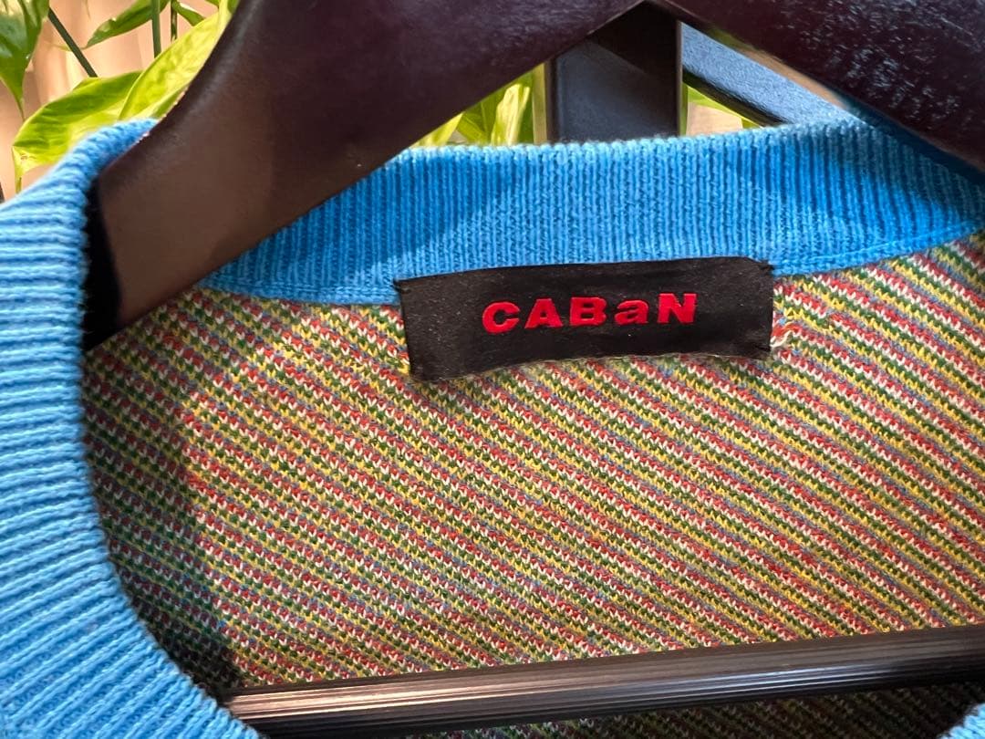 CABaN コットンカシミヤ チェックジャカード カーディガン