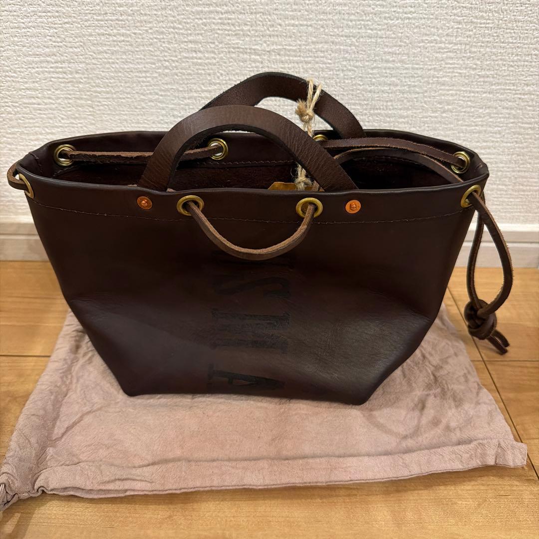 VASCO ブラウン トートバッグ 巾着バッグ ハンドバッグ レザー