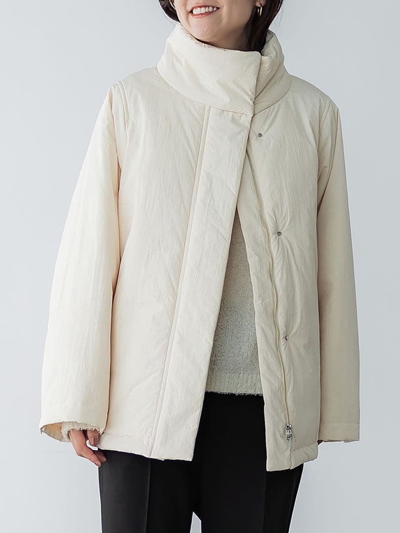 【1/31まで】crewre スタンドカラーダウンジャケット　エクリュ