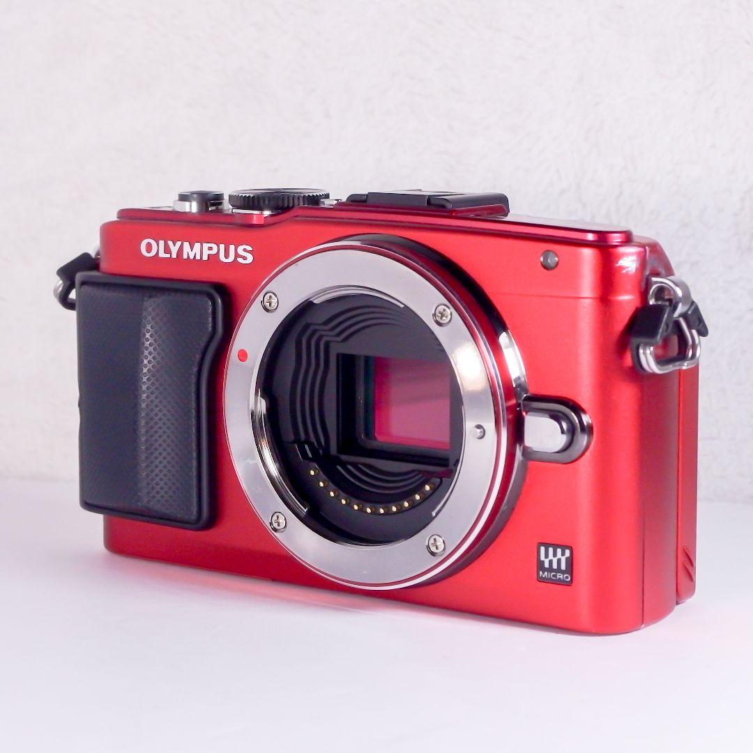 完動美品 オリンパス OLYMPUS PEN Lite E-PL6 レッド