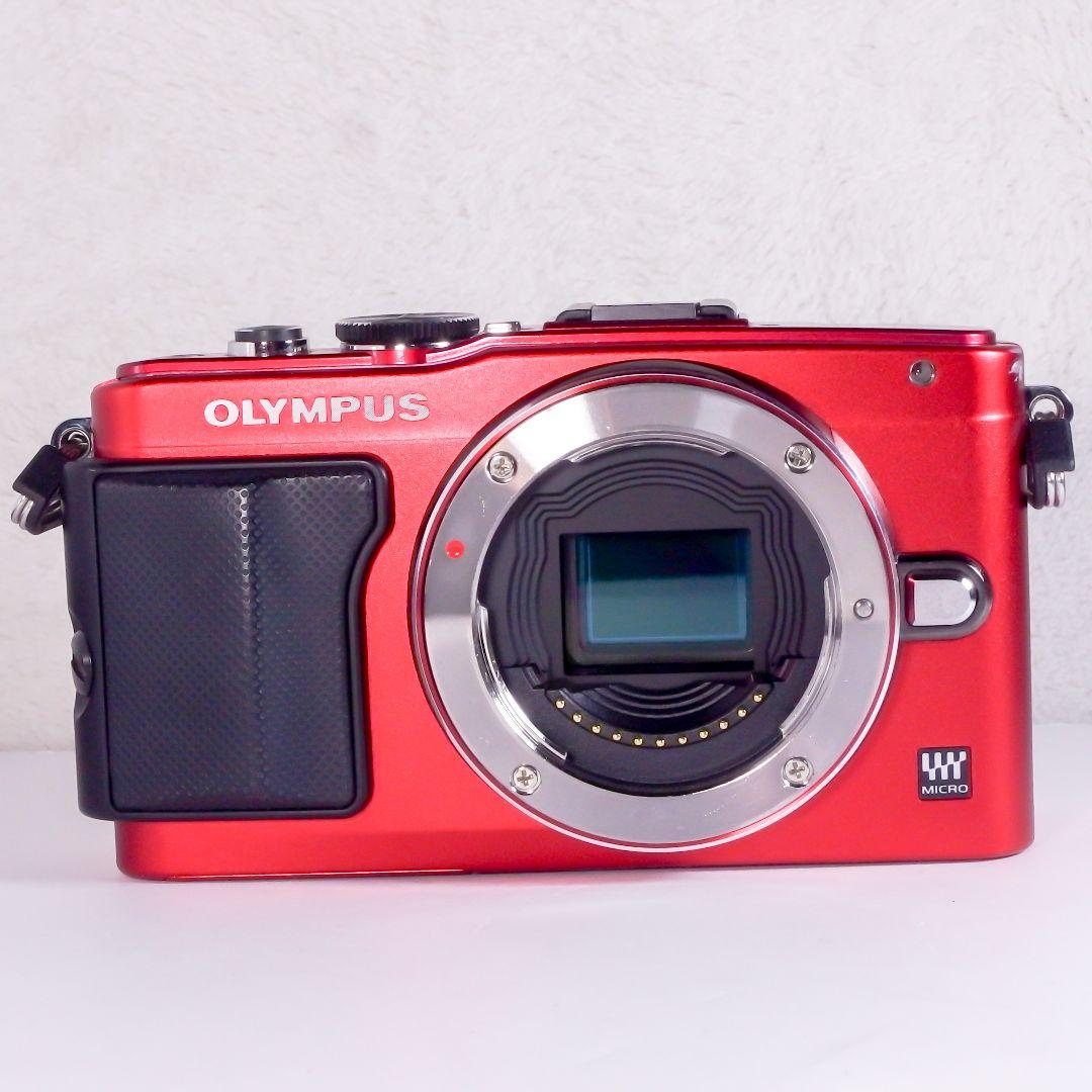 完動美品 オリンパス OLYMPUS PEN Lite E-PL6 レッド