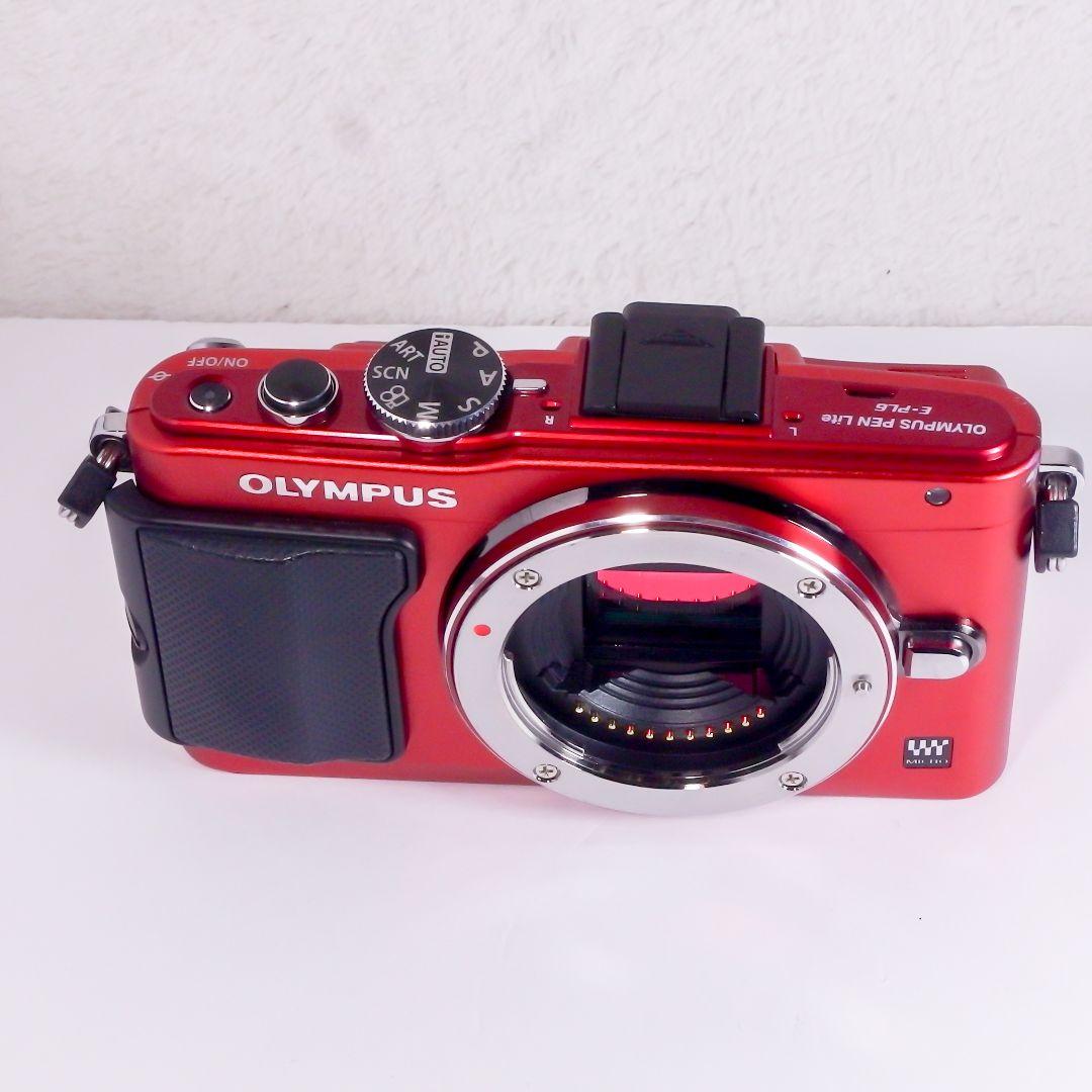 完動美品 オリンパス OLYMPUS PEN Lite E-PL6 レッド