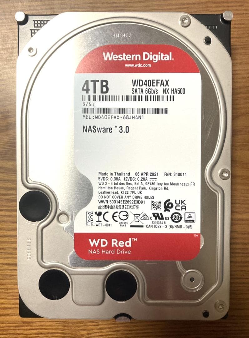 Western Digital WD40EFAX（3.5 HDD 4TB）
