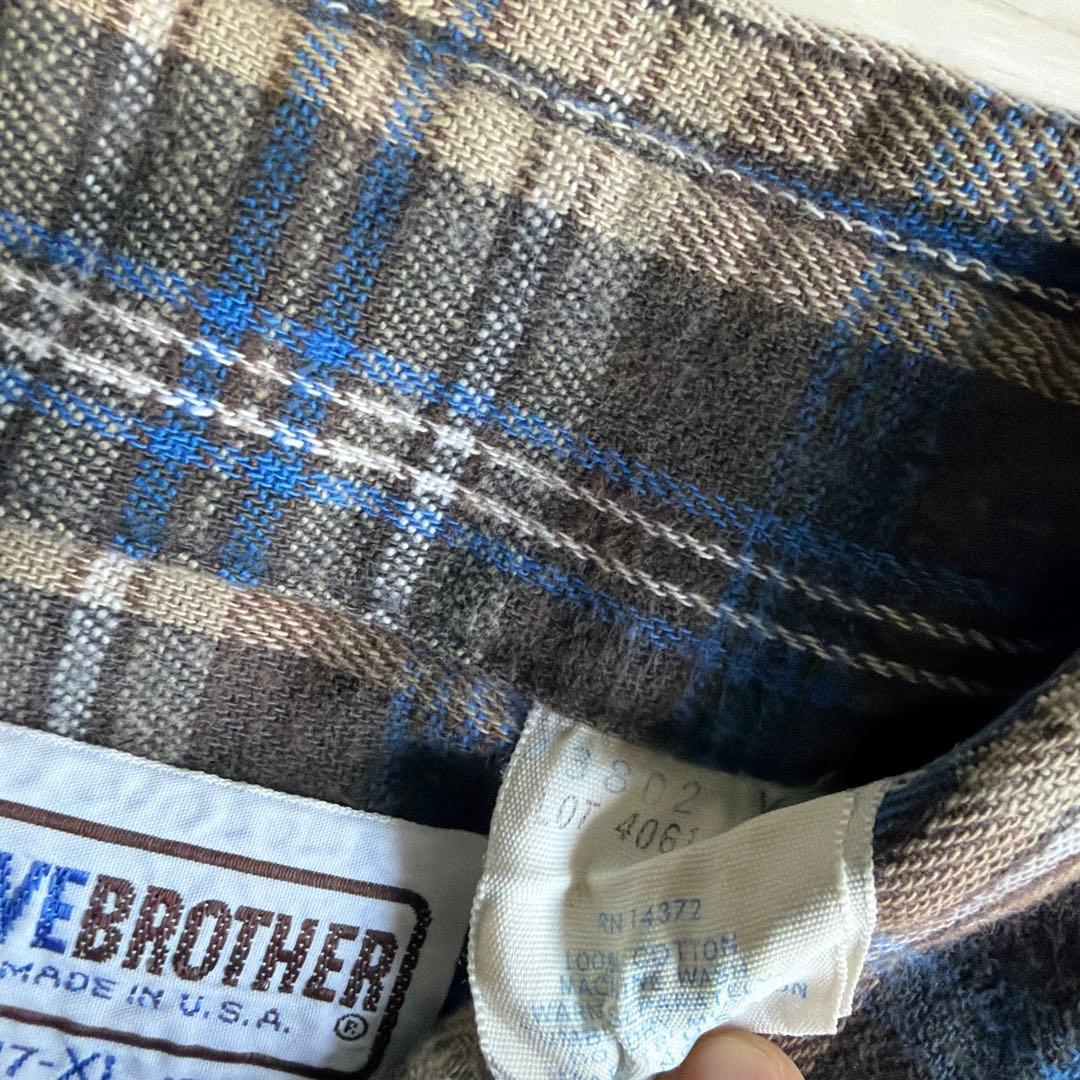 ノ*リ様 70s FIVE brother ネルシャツ　ヴィンテージ コットン