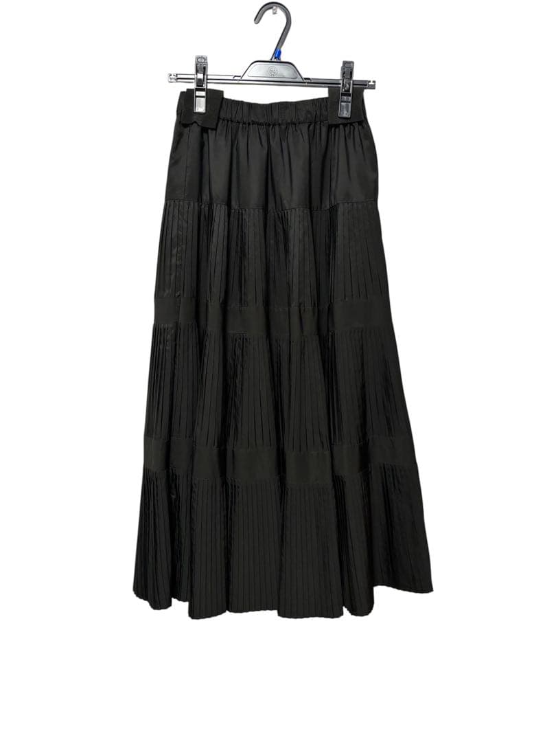 BEARDSLEY プリーツティアードスカート　Black フリーサイズ
